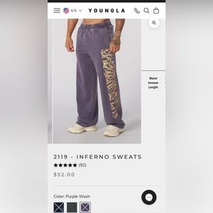 Young LA Inferno Sweatpants Purple Wash
